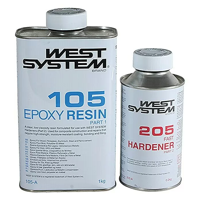 West System A-Pack 205 105 Epoxy Hars + 205 Verharder (standaard)