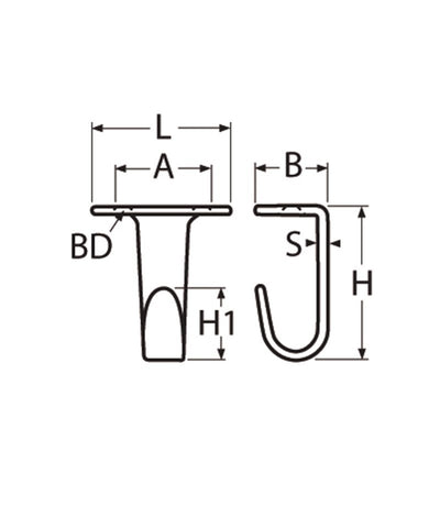 Marinetech Kajuithaak 32,5 mm