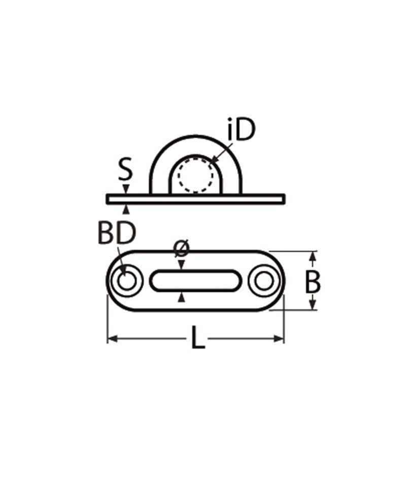 Marinetech 82662100 Mastoog met Ovale Grondplaat 100mm