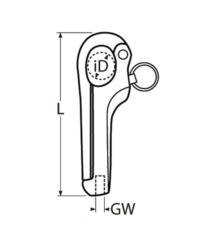 Marinetech Pelikaanhaak M10x144 mm