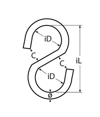Marinetech S-Haak Symmetrisch 6 mm