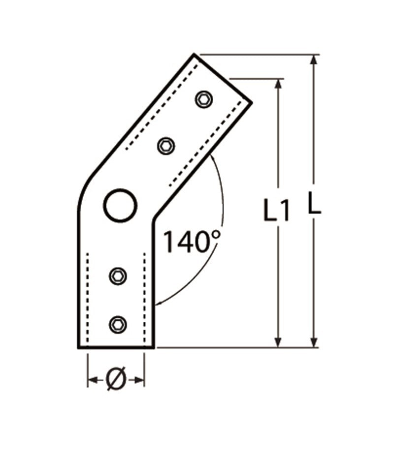 Marinetech Hoekconnector 140°
