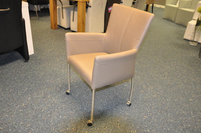 CSW Alexander RVS-frame, contra-stiksel en parketwielen, zitdiepte 42 cm