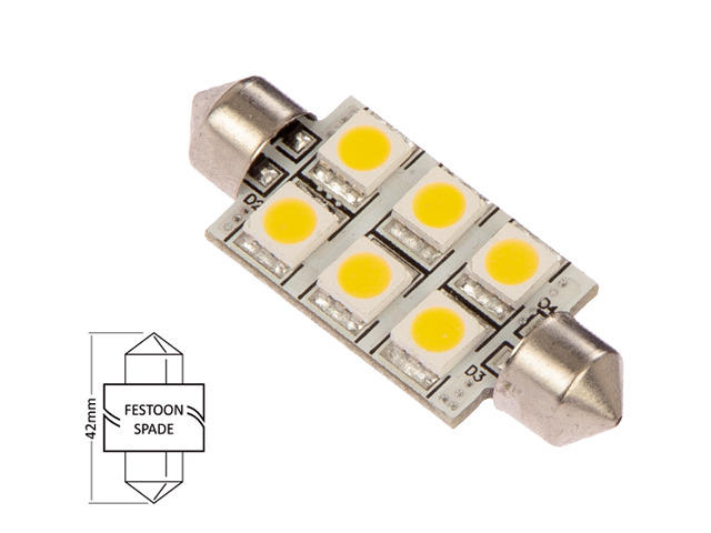 NauticLED Festoon F42-F6 gericht schijnend 2700K