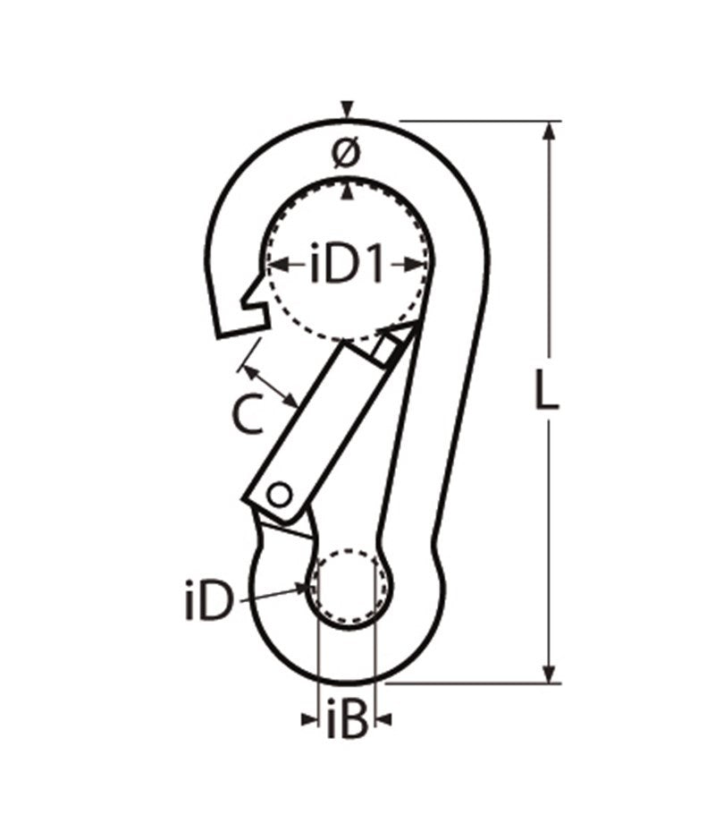 Marinetech Karabijnhaak 12x140 mm
