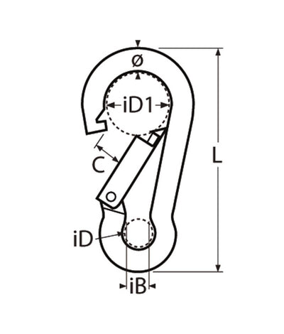 Marinetech Karabijnhaak 12x140 mm