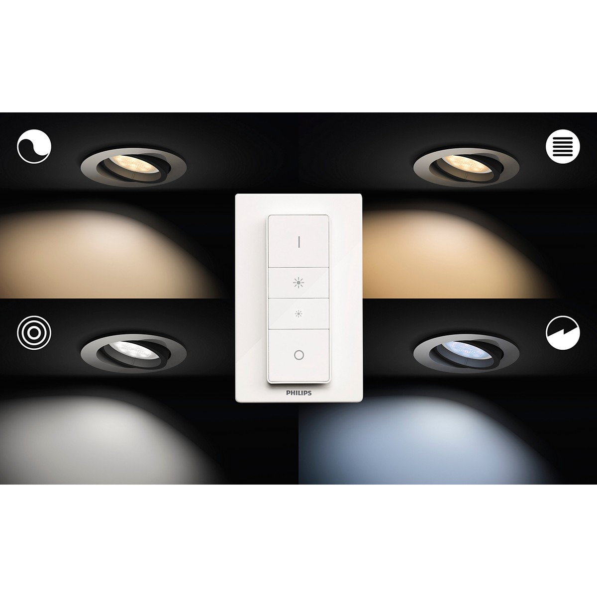 Philips MILLISKIN Hue inbouwspot vierkant inclusief dimswitch