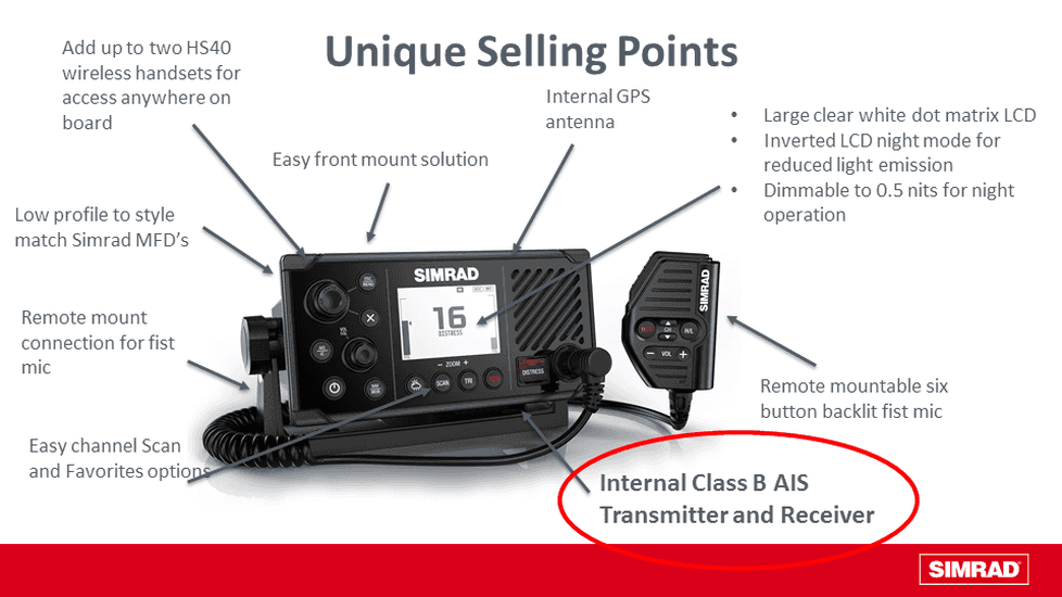 Simrad RS40-B Marine Kit marifoon met AIS transponder en GPS-500 antenne