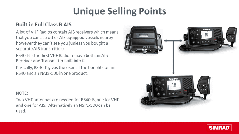 Simrad RS40-B Marine Kit marifoon met AIS transponder en GPS-500 antenne