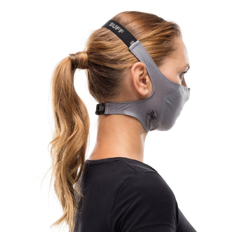 Buff Face Mask Solid Grey Sedona mondkapje met 5 filters
