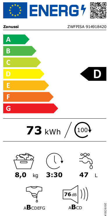 Zanussi ZWFPISA inverter motor,flexi time, cleanboost steam, XL deur