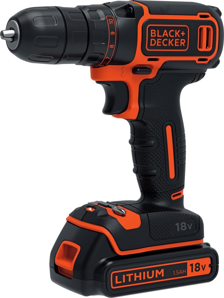 Black&Decker BDCHD18S2KA-QW 18 V Schroefklopboormachine met 2 Accu's, 104 Acc. en Kluskoffer