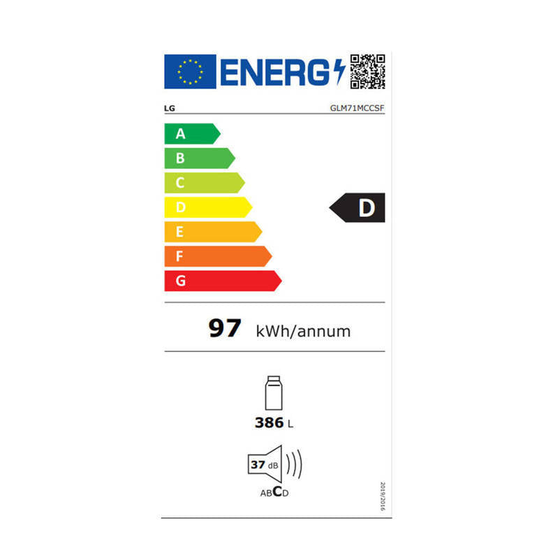 LG GLM71MCCSF 37dB, DoorCooling, Metal Fresh, NoFrost, touch display