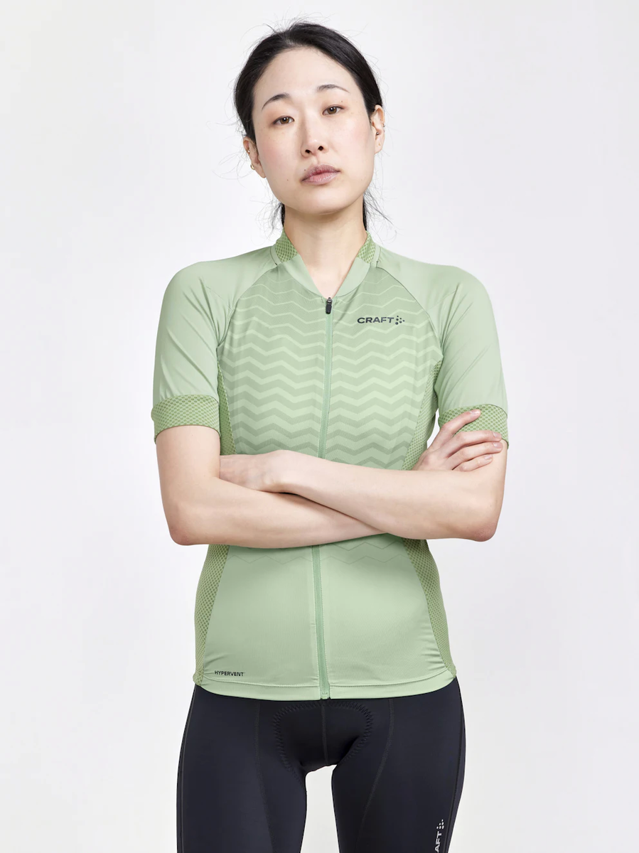 Craft ADV Endurance Jersey fietsshirt korte mouwen groen dames