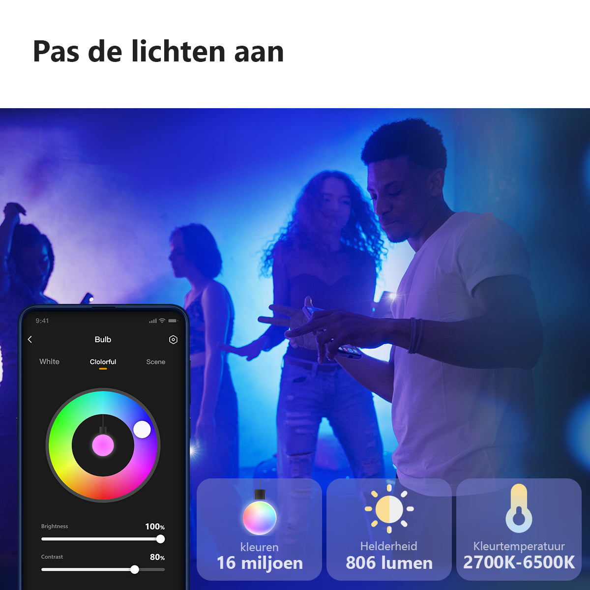 Imou C1B-5 LED bron via wifi en bluetooth te bedienen