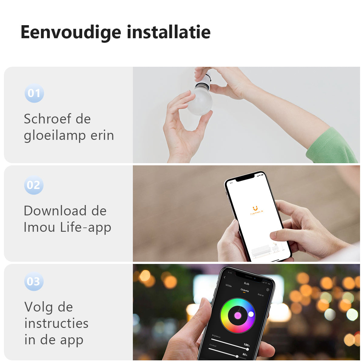 Imou C1B-5 LED bron via wifi en bluetooth te bedienen