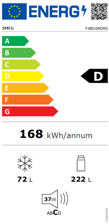 Smeg FAB30ROR5 Jaren 50 Model, deur draaiend naar rechts