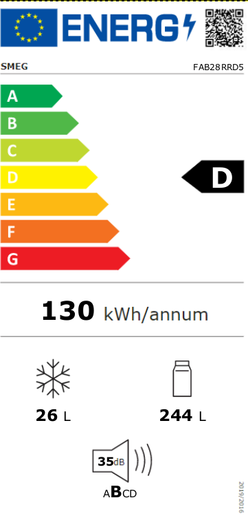 Smeg FAB28RRD5 Jaren 50 Model, deur draaiend naar rechts