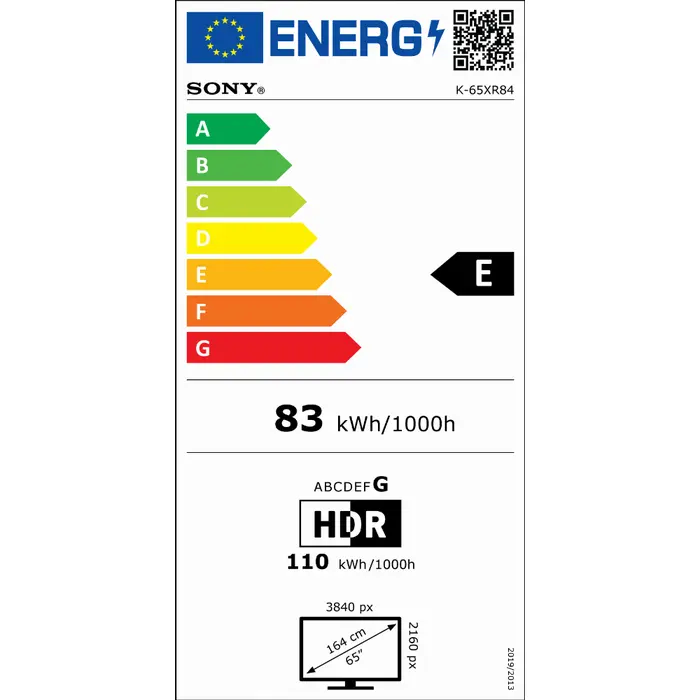 Sony K65XR84AEP Smart Televisie met 100,= cashback via Sony