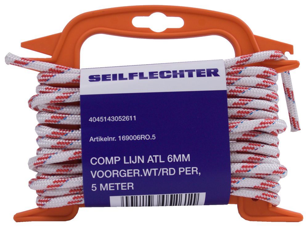 Seilflechter Atlantik Compakt val- schoot- trimlijn wit/rood (per meter)