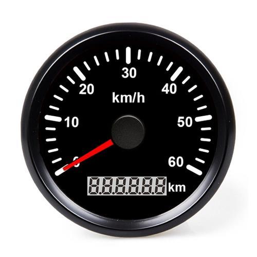 Hollex GPS Snelheidsmeter analoog 0-60km/h 12/24 Volt zwart