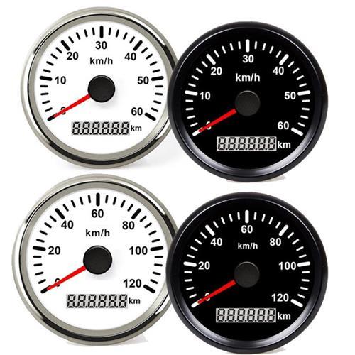 Hollex GPS Snelheidsmeter analoog 0-60km/h 12/24 Volt zwart