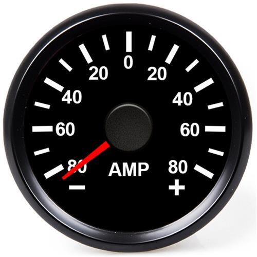 Hollex Ampèremeter 12/24 Volt tot 80 Ampère met Shunt zwart