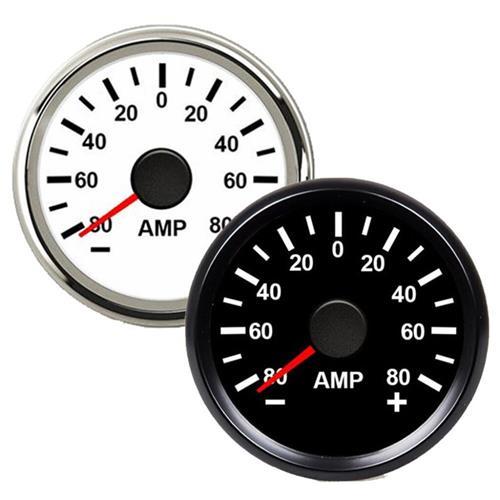 Hollex Ampèremeter 12/24 Volt tot 80 Ampère met Shunt zwart