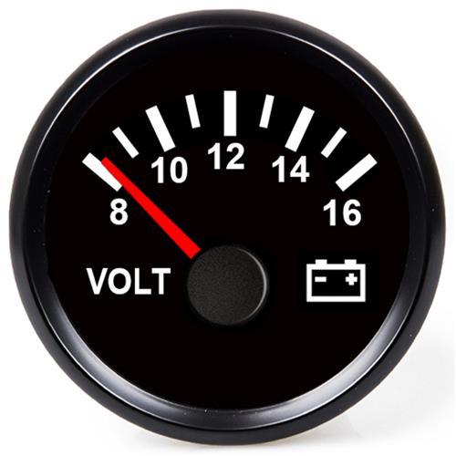 Hollex Voltmeter 12 Volt zwart