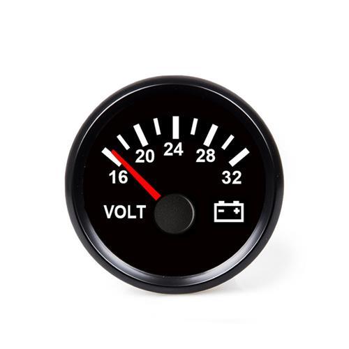 Hollex Voltmeter 24 Volt zwart