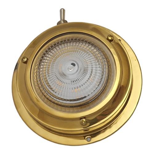 Hollex Plafonnière opbouw messing 165 mm 12 Volt warm wit LED