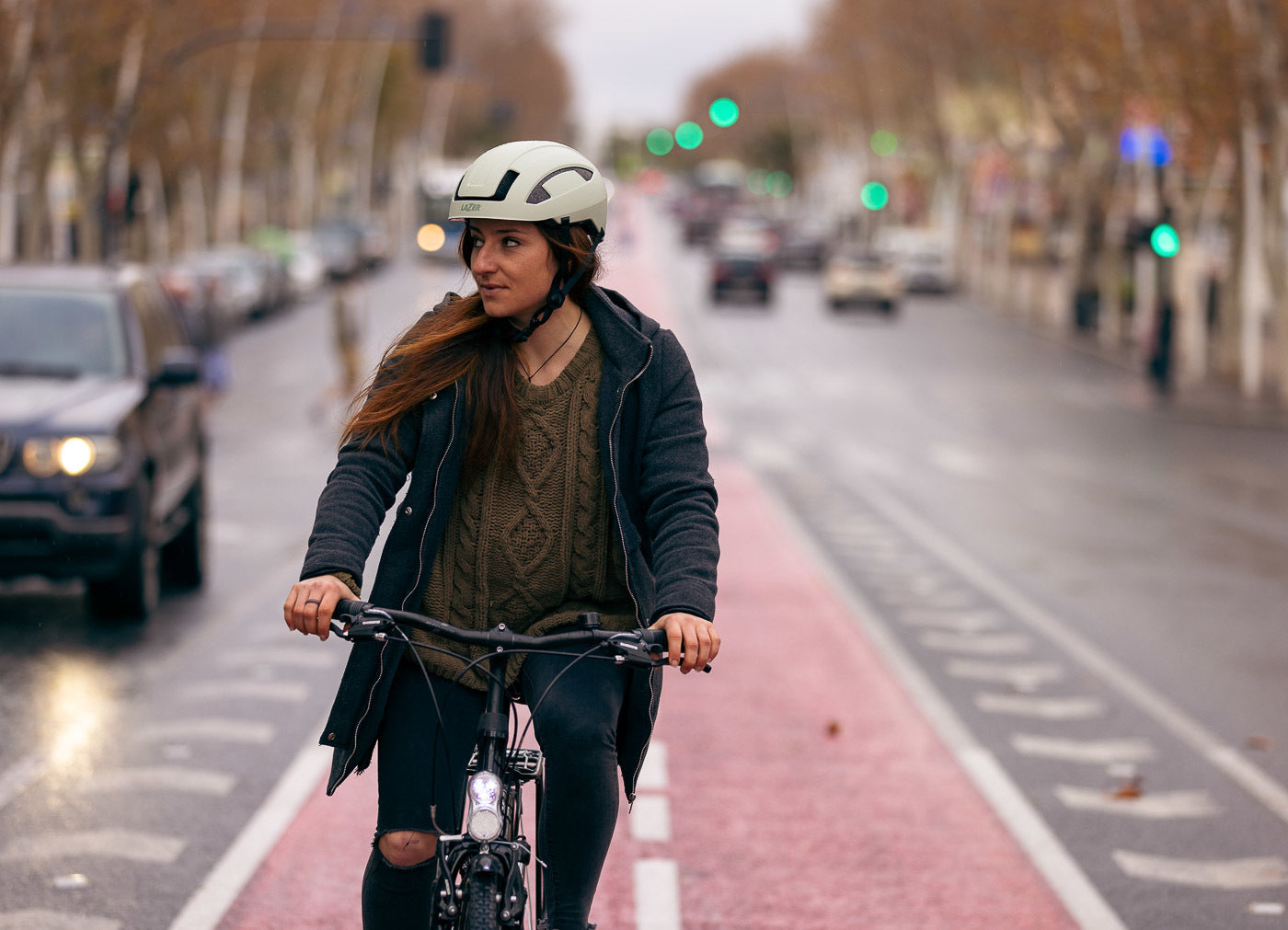 Lazer Cityzen KinetiCore stadsfiets helm groen