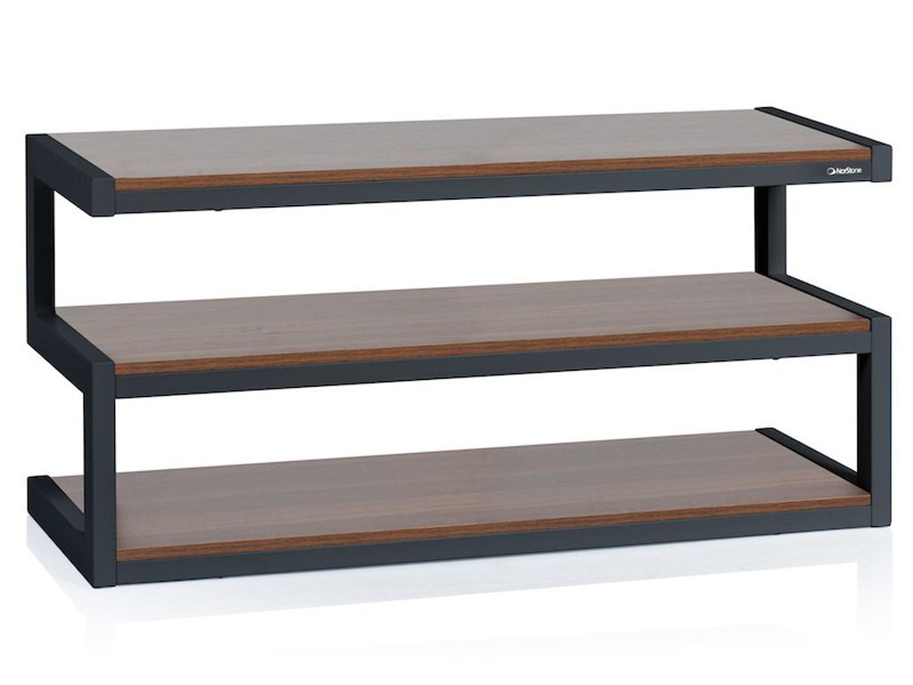 Norstone Esse Hi-Fi Black and Walnut - Hifi Cabinet