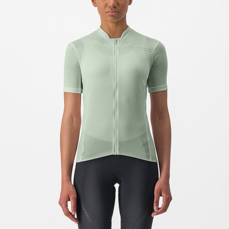 Castelli Anima 4 fietsshirt korte mouwen groen dames