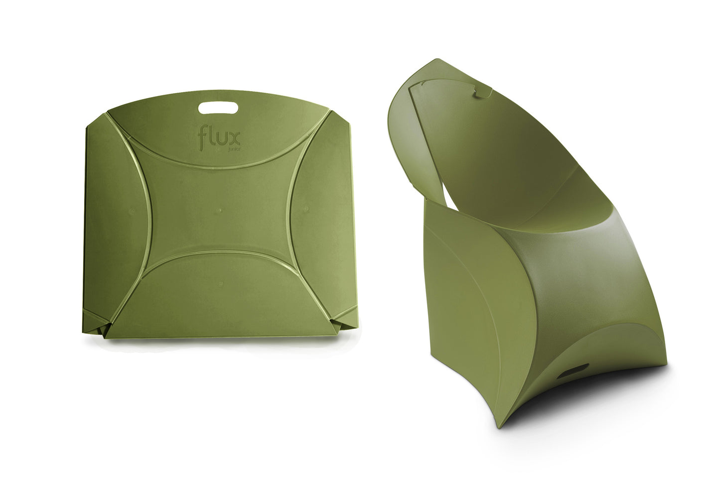 Flux Chair Junior opvouwbare design kinderstoel groen (4 stuks)