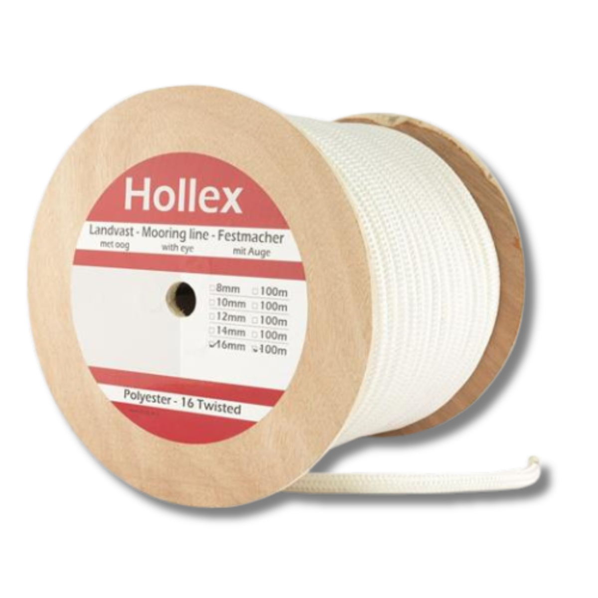 Hollex Gevlochten 10 mm Landvast rol 100 meter wit