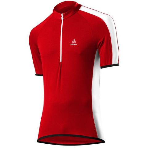 Loffler Trikot Hot Bond elastic fietsshirt korte mouwen rood heren