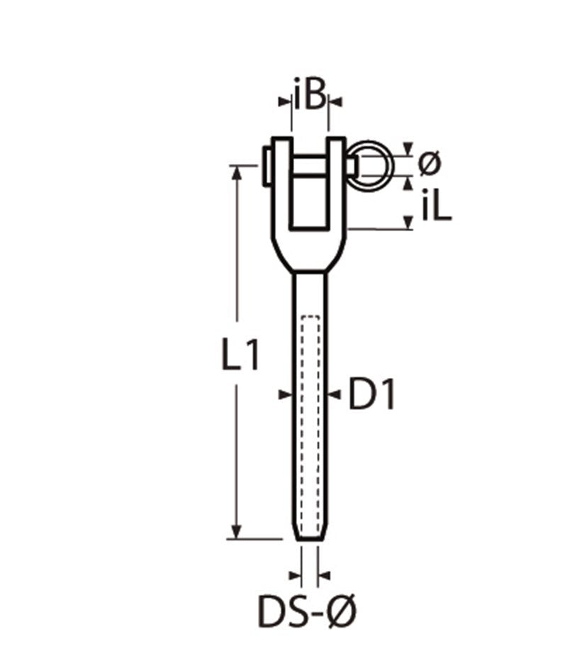 Marinetech 814067404 Gaffelterminal Gedraaid 4mm x 86mm