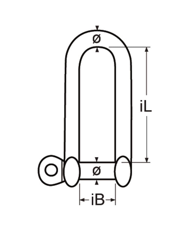 Marinetech D-Sluiting Lang 8mm BL:3.200kg