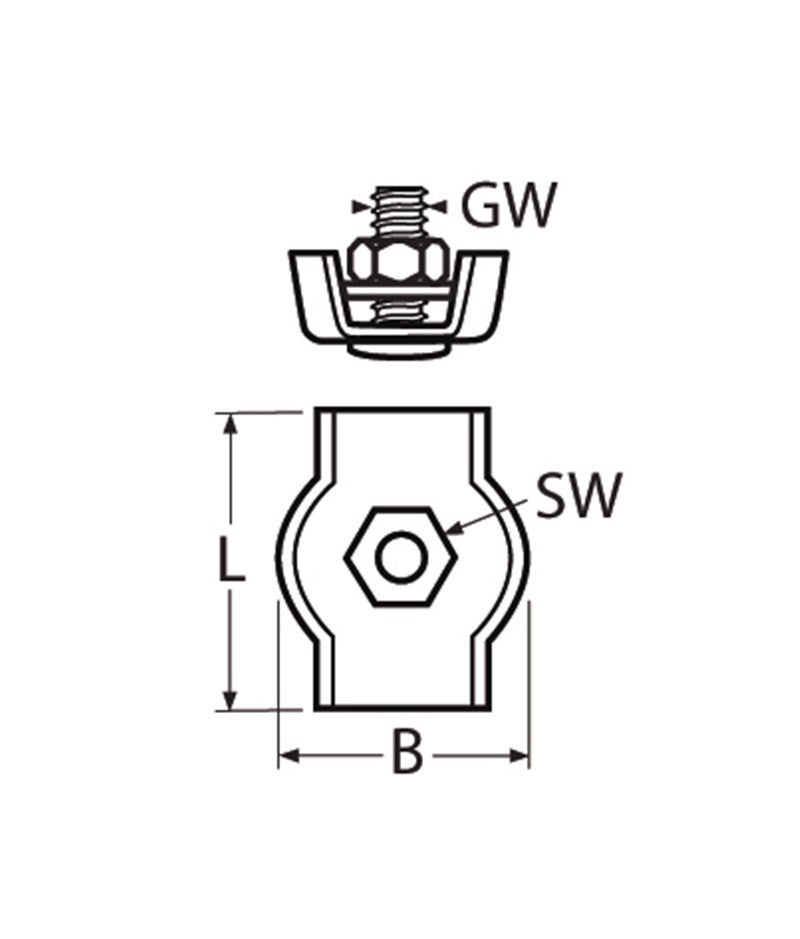 Marinetech Staaldraadklem Simplex 4mm