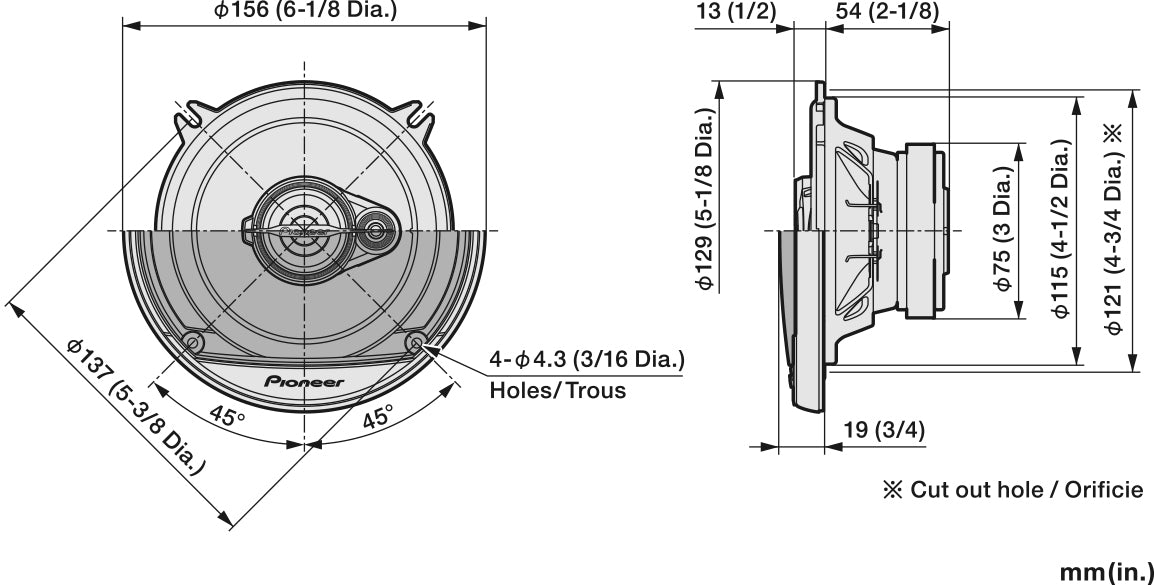 Pioneer TS-A1371F 3-weg systeem (prijs per paar)