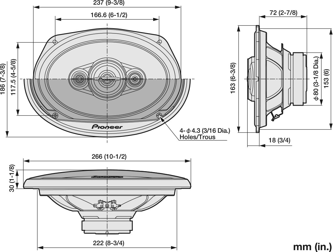 Pioneer TS-A6961F 4-weg systeem (prijs per paar)