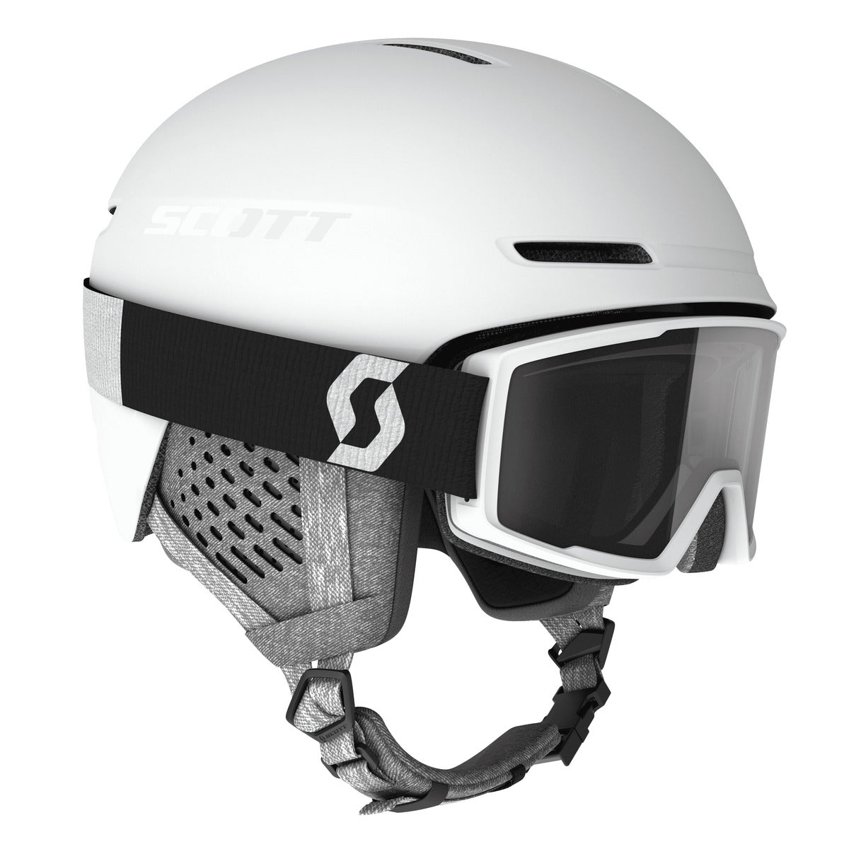Scott Track Plus Factor Pro skihelm met skibril set wit Correct