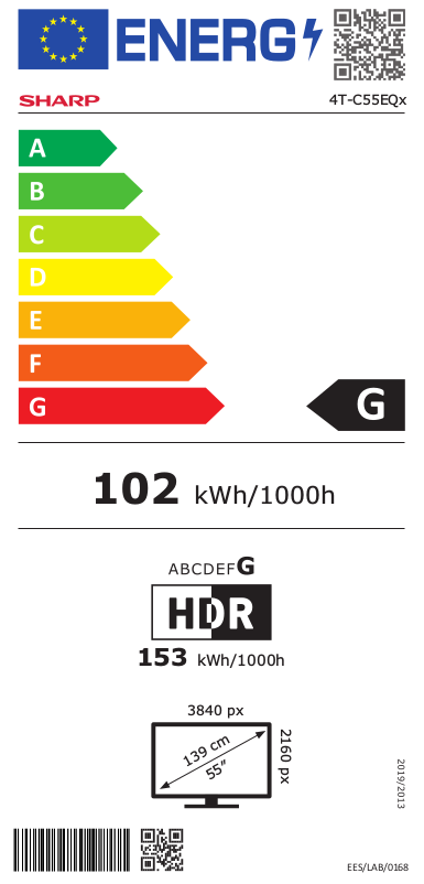 Sharp 55EQ4EA 4K Ultra HD televisie met Smart TV