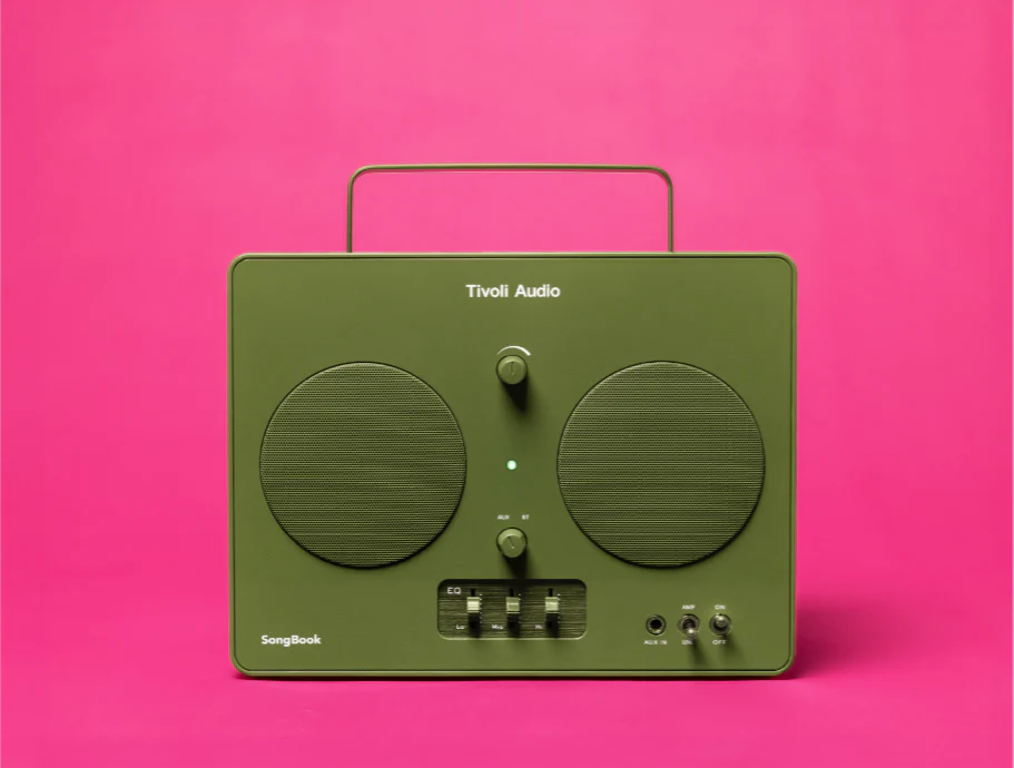 Tivoli Songbook Retro Look Bluetooth speaker met ingebouwde accu en line in