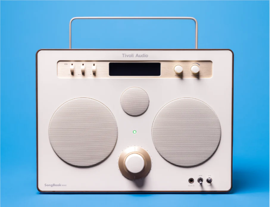 Tivoli Songbook Retro Look Bluetooth speaker met ingebouwde accu en line in