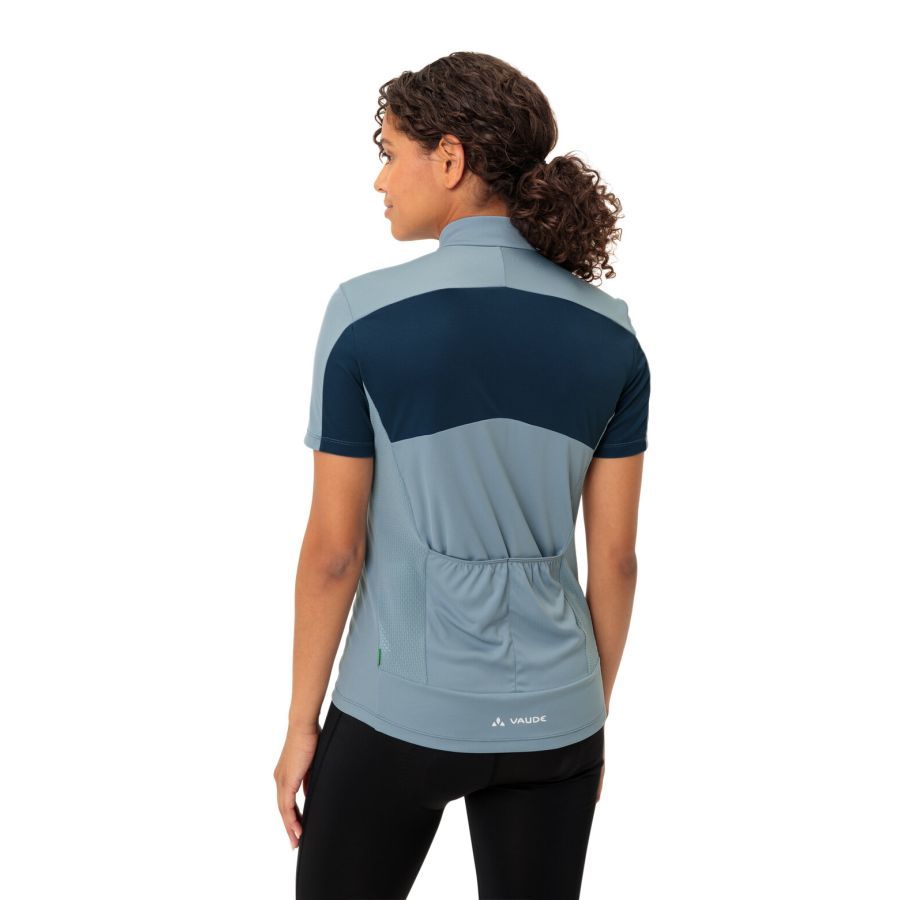 Vaude Matera FZ Tricot fietsshirt korte mouwen blauw dames