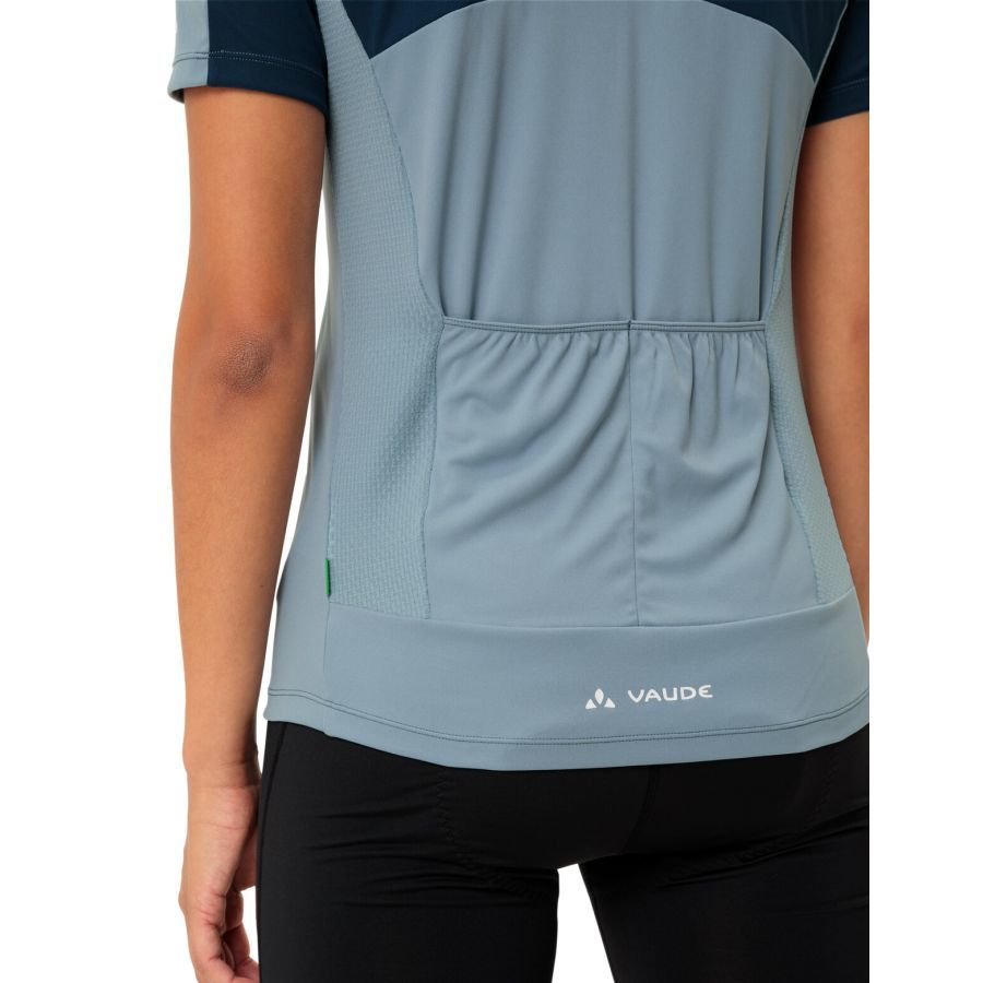 Vaude Matera FZ Tricot fietsshirt korte mouwen blauw dames