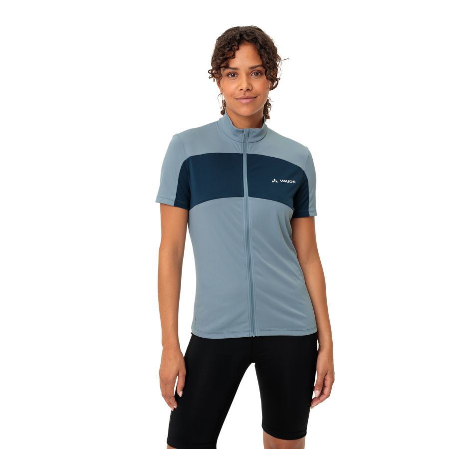 Vaude Matera FZ Tricot fietsshirt korte mouwen blauw dames