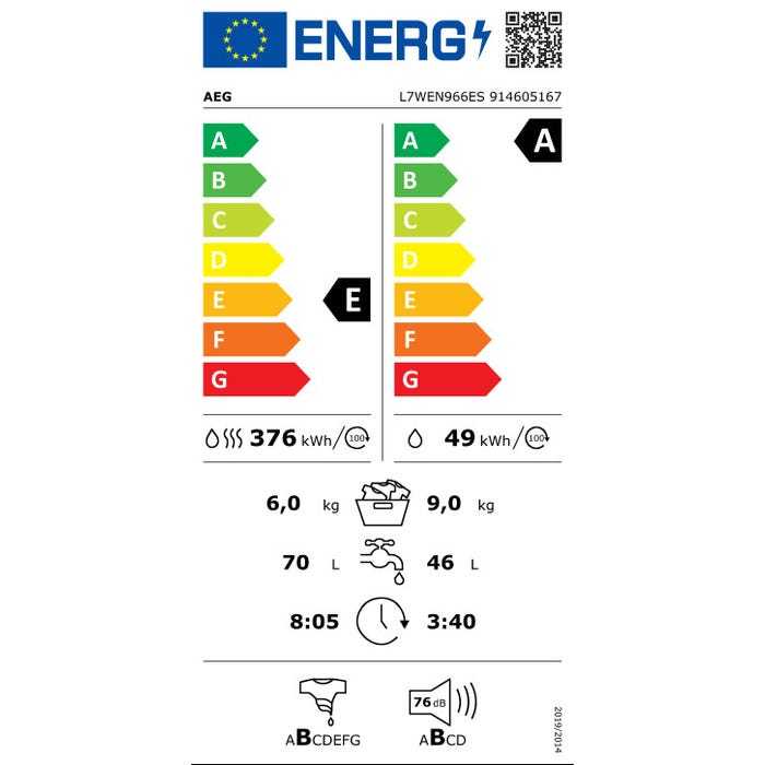 AEG L8WENS06C Was/Droog combinatie